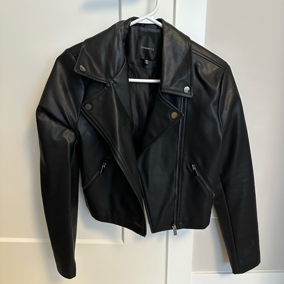 DYNAMITE Cropped Faux Leather Jacket - Picture 1 of 4